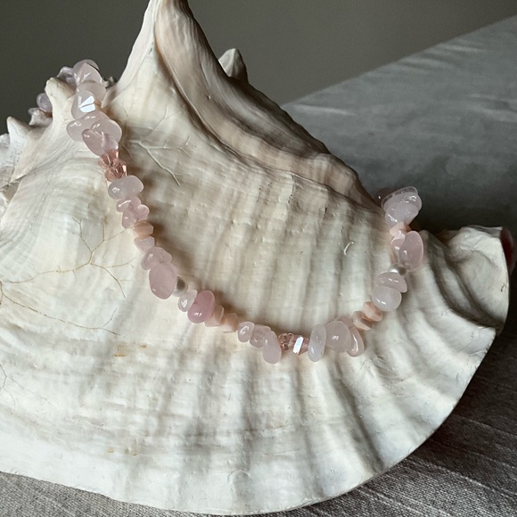 Pink and Purple Heart Shaped Necklaces with natural stones - Picture 8 of 15